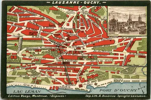 Lausanne Ouchy - Landkarte -450376