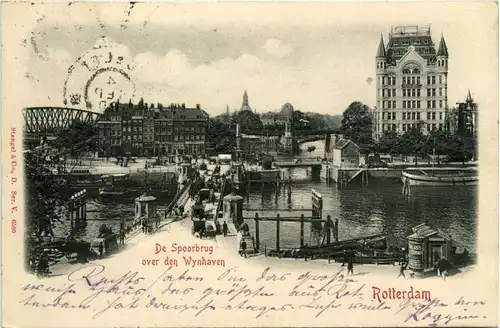 Rotterdam - De Spoorbrug - Prägekarte -428478