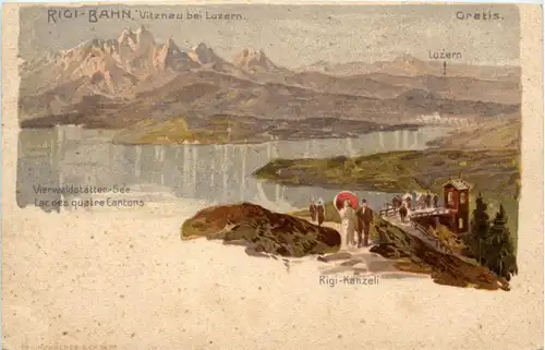 Rigi-Bahn - Vitznau bei Luzern - Litho -451632