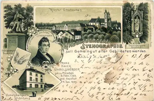 Ottobeuren - Gabelsberger Stenographie - Litho -452250