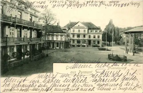 Gruss aus Pyrmont - Brunnenplatz -451924