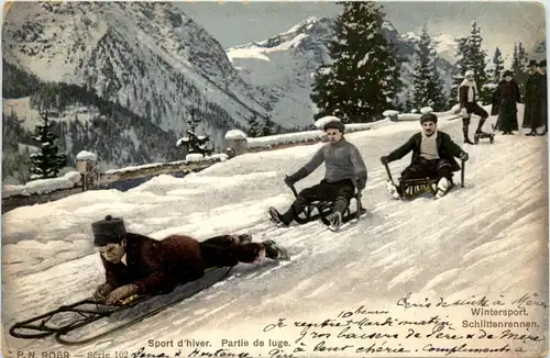 Wintersport Leysin - Schlittenrennen -451694