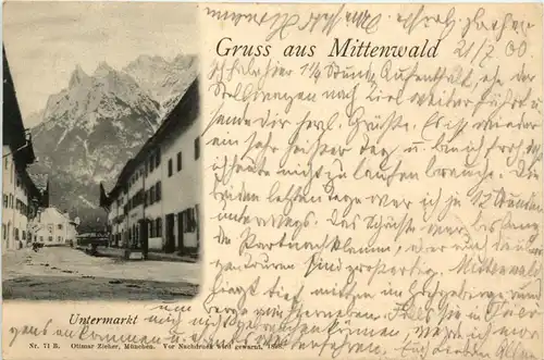 Gruss aus Mittenwald - Untermarkt -452558