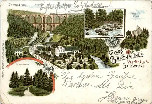 Gruss aus Barthmühle - Litho -452426