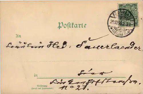Gruss aus Frankfurt - Postkutsche - Litho -90638