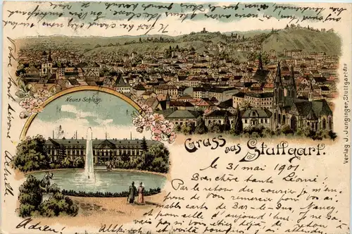 Gruss aus Stuttgart - Litho -90562