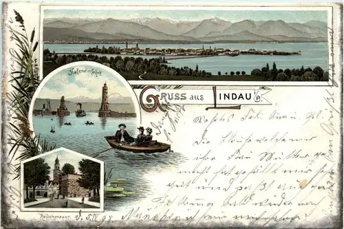 Gruss aus Lindau - Litho -90628