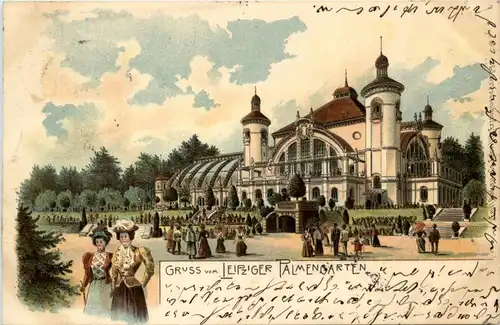 Leipzig - Gruss vom Palmengarten - Litho -90662