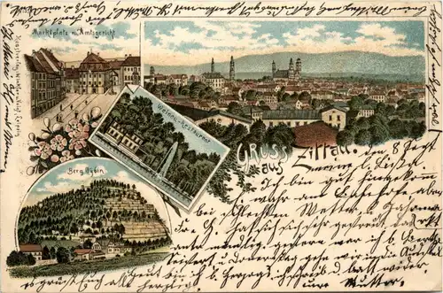 Gruss aus Zittau - Litho -90838