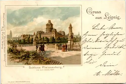 Gruss aus Leipzig - Schloss Pleissenburg - Litho -90708