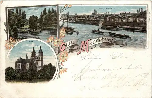 Gruss aus Magdeburg - Litho -90782