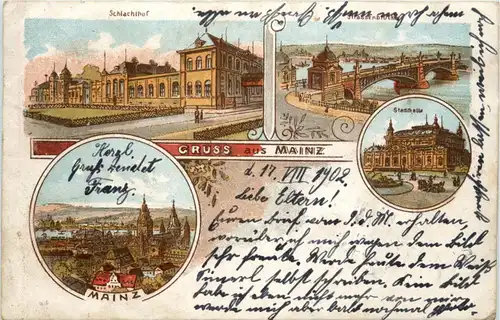 Gruss aus Mainz - Litho -91002