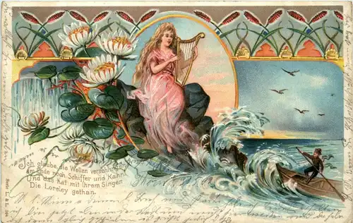 Phantasie Frau mit Harfe -91022