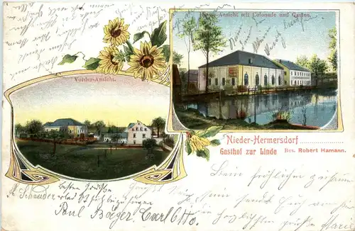 Nieder-Hermersdorf - Gasthof zur Linde - Chemnitz - Litho -91262