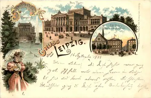 Gruss aus Leipzig - Litho -90672