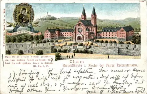 Cham - Mariahilfkirche und Kloster - Litho -91348