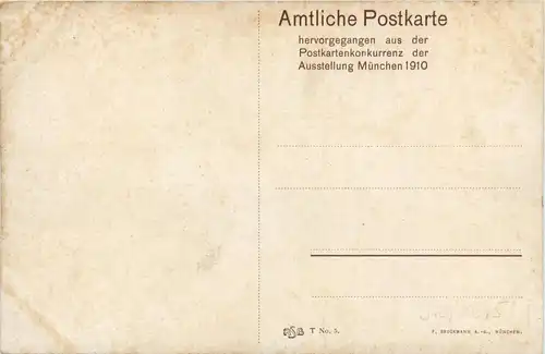 München Postkarten Ausstellung 1910 - Künstler Franz Glass -91562