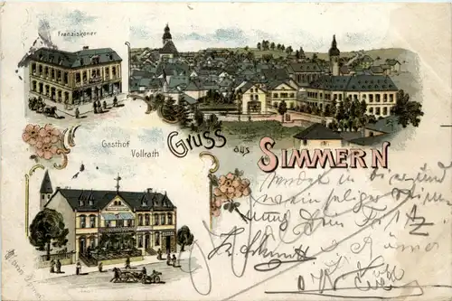Gruss aus Simmern - Gasthof Vollrath - Litho -91528