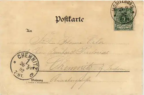 Gruss aus Moritzburg 1892 - Vorläufer Dresden -90796