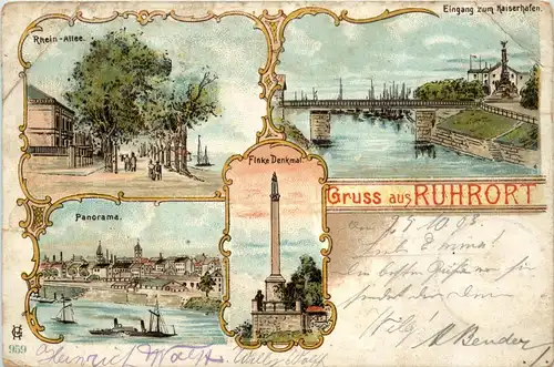 Gruss aus Ruhrort - Litho - Duisburg -91548