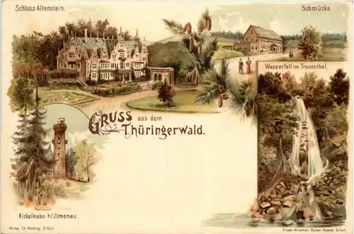 Schloss Altenstein - Ilmenau Schmücke - Litho -91588