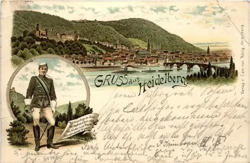 Gruss aus Heidelberg - Litho - Studentika -91628