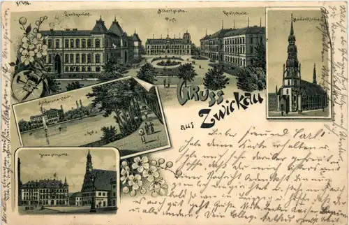 Gruss aus Zwickau - Litho -90956