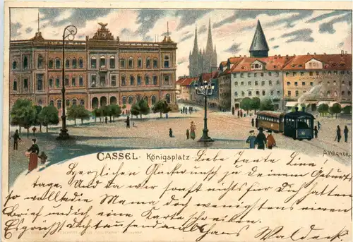 Cassel - Königsplatz - Litho Künstlerkarte A. Wagner -91736