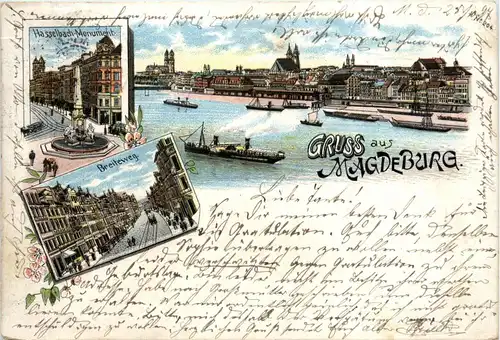 Gruss aus Magdeburg - Litho -90780