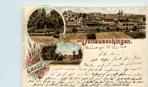 Gruss aus Donaueschingen - Litho -91668