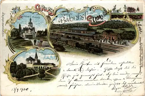 Gruss vom Bahnhof Elm - Schlüchtern - Litho -91780