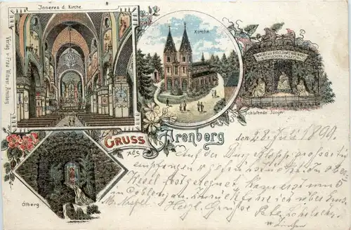 Gruss aus Arenberg - Litho - Koblenz -91016