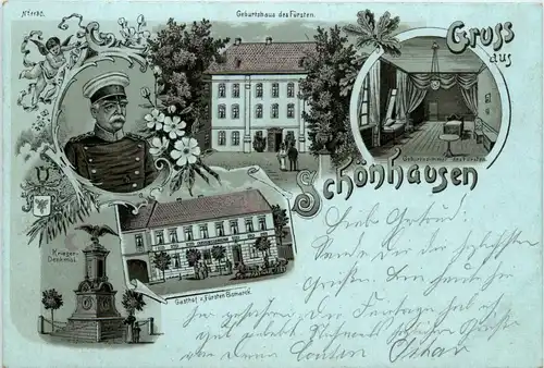 Gruss aus Schönhausen Elbe - Litho -91816