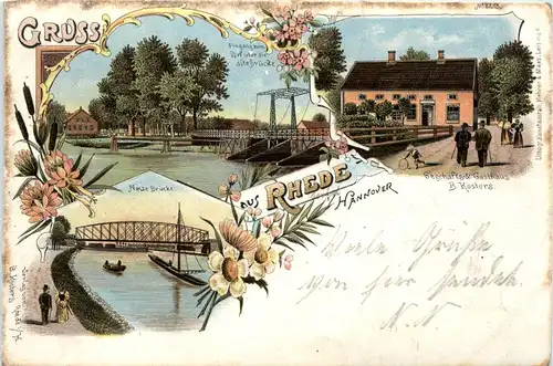 Gruss aus Rhede Hannover - Litho - Ems -91312