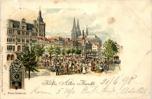 Köln - Alter Markt - Litho -91136