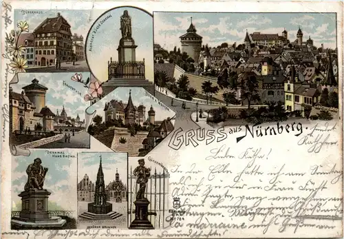 Gruss aus Nürnberg - Litho -91974