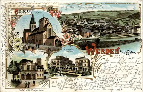 Gruss aus Werden - Litho - Essen -92152