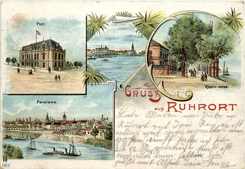Gruss aus Ruhrort - Litho - Duisburg -92234