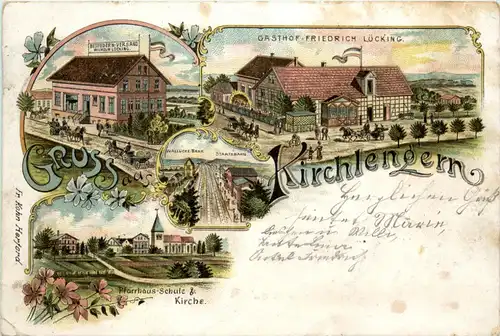 Gruss aus Kirchlengern - Gasthof Friedrich Lücking - Litho -92160