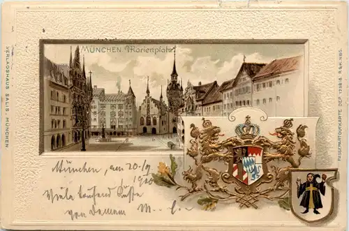 München Marienplatz - Litho -92270