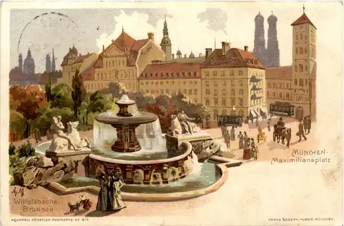 München - Maximiliansplatz - Litho -92260