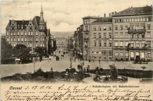 Cassel - Bahnhofsplatz mit Bahnhofstrasse -91696