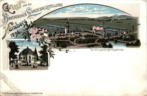 Nürnberg - Gruss von der bayr. Landesausstellung 1896 - Litho -91580