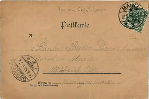 Gruss aus Rhein-Dürkheim - Litho 1898 Worms -91034