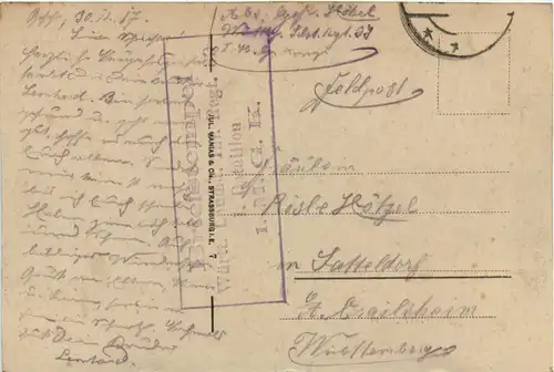 Elfringen in Lothringen - Feldpost - Bahnhof Avricourt -92706