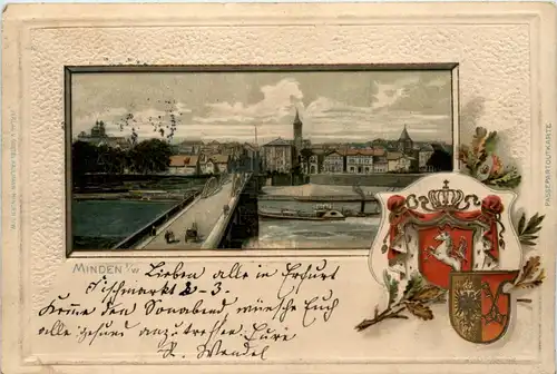 Minden - Litho - Prägekarte -92264