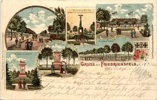 Gruss aus Friedrichsfeld bei Wesel - Litho -92150