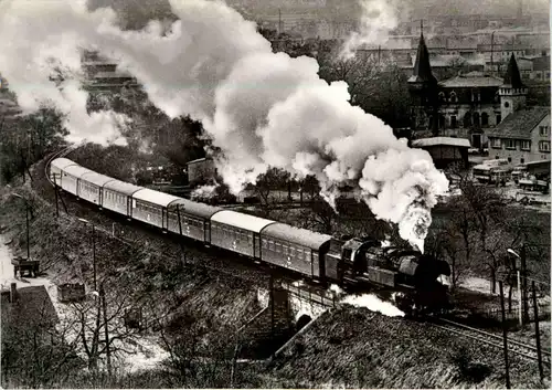 Dampflokomotive Ausfahrt aus Gera -77194