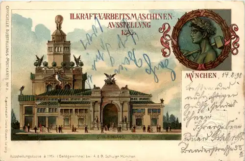 München - Kraft und Arbeitsmaschinen 1898 - Privatganzsache PP15 C1 -92252