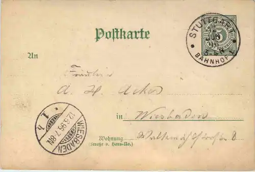 Gruss aus Stuttgart Ausstellung 1896 - Litho- Privatganzsache 1896 -90570